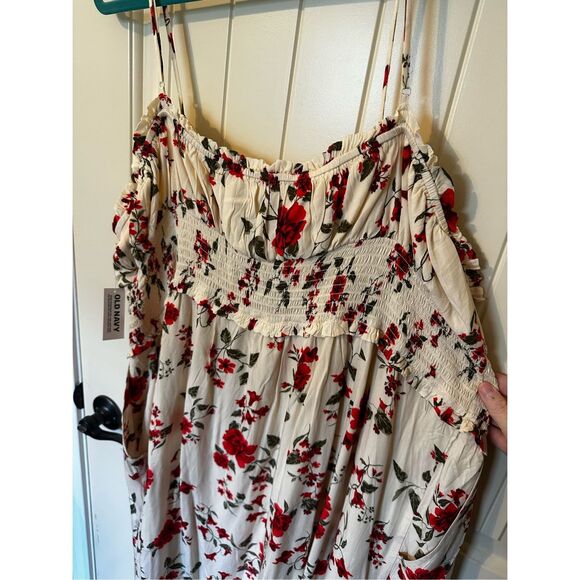NWT Old Navy Roses Sleeveless Fit Flare Smocked Midi Cami Dress Size XXL 763362 - Picture 12 of 12